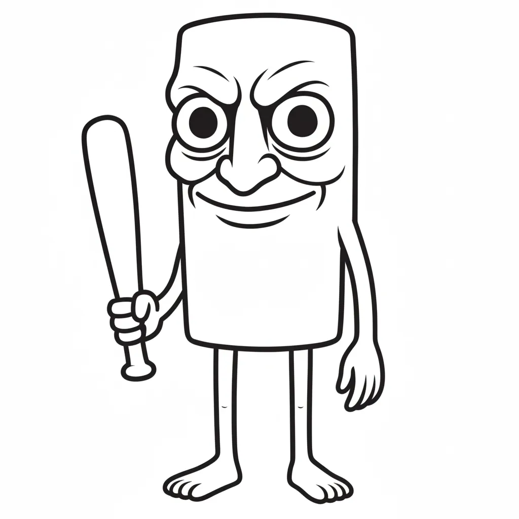 Tung Tung Tung Sahur para colorear y recortar