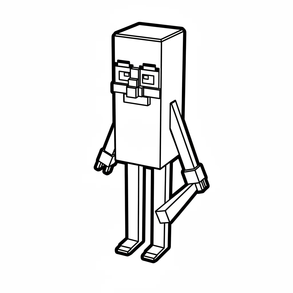 Tung Tung Tung Sahur para colorear para imprimir para niño de 7 años