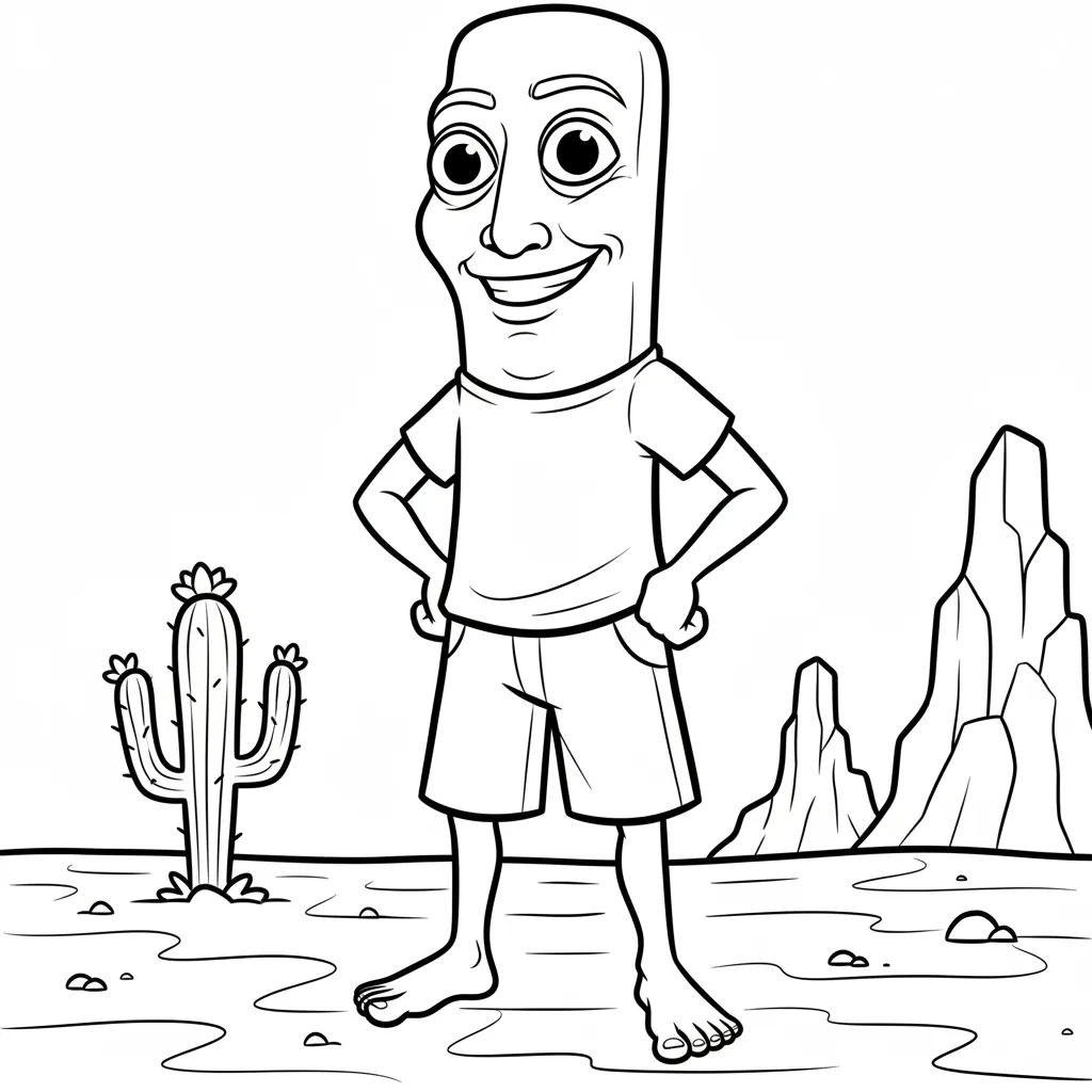 Tung Tung Tung Sahur para colorear para imprimir para niños