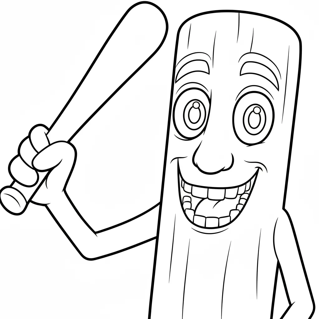 Tung Tung Tung Sahur para colorear para imprimir para niño de 12 años