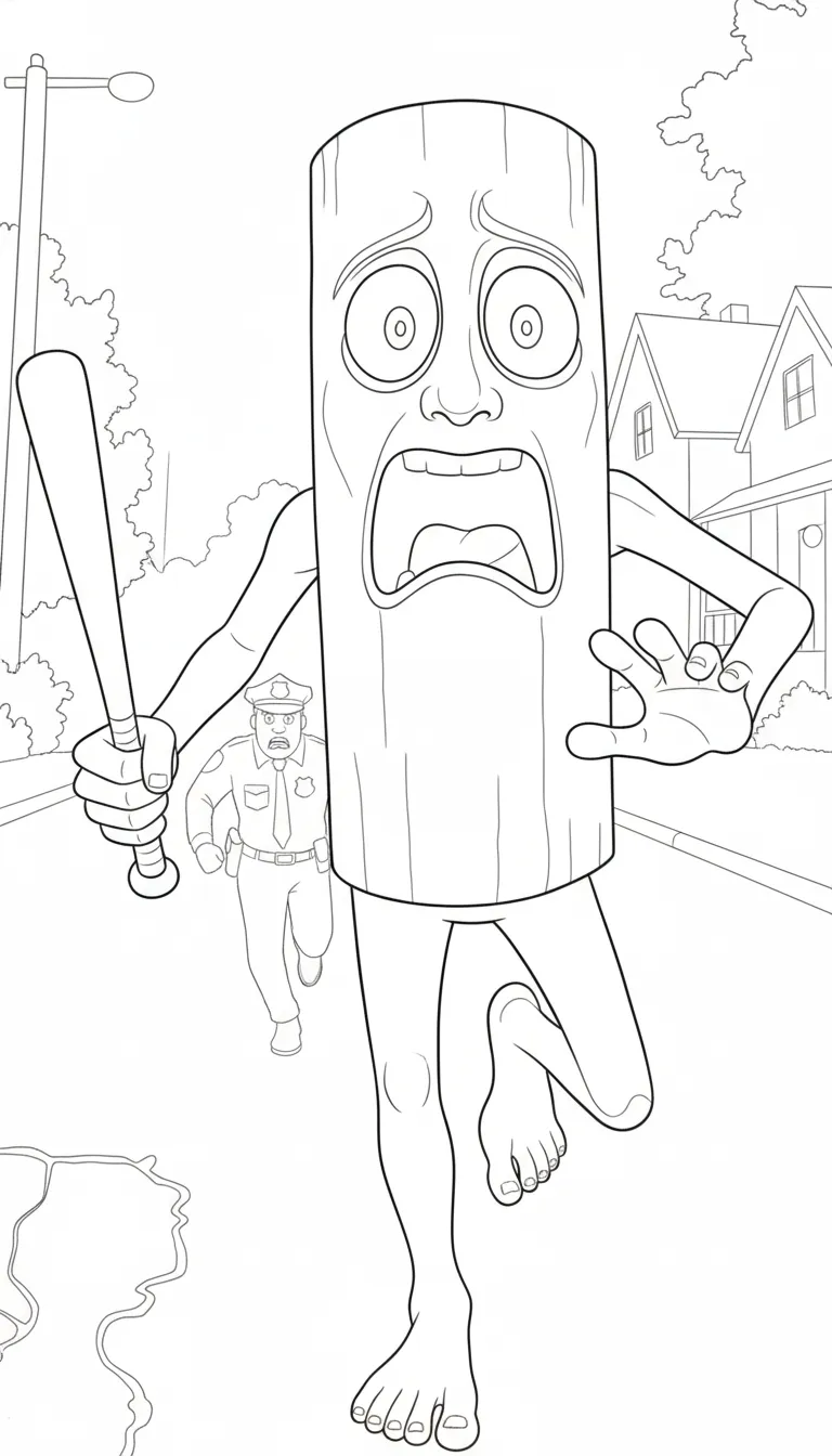 Tung Tung Tung Sahur para colorear para imprimir para niño de 3 años