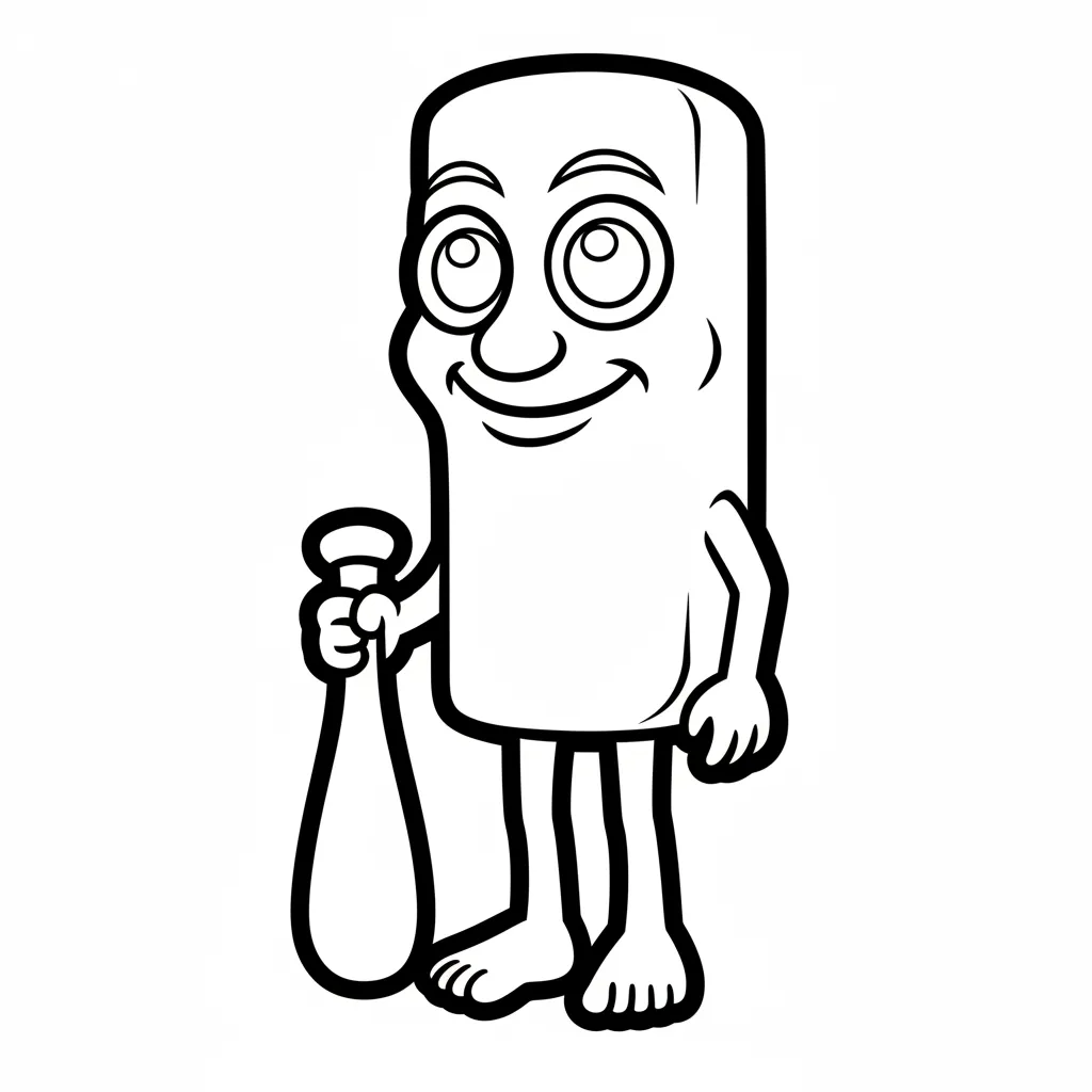 imagen de Tung Tung Tung Sahur para colorear para niño