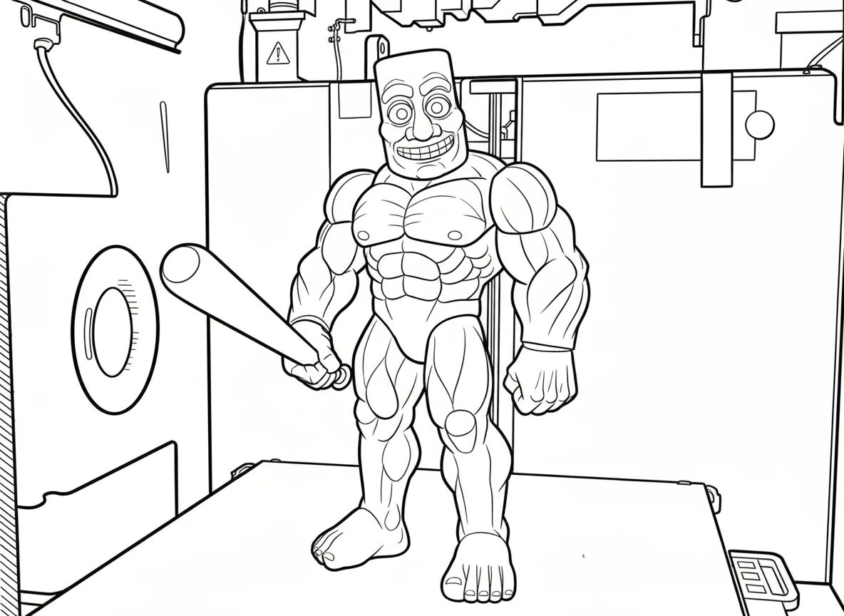 Tung Tung Tung Sahur para colorear para niño de 5 años