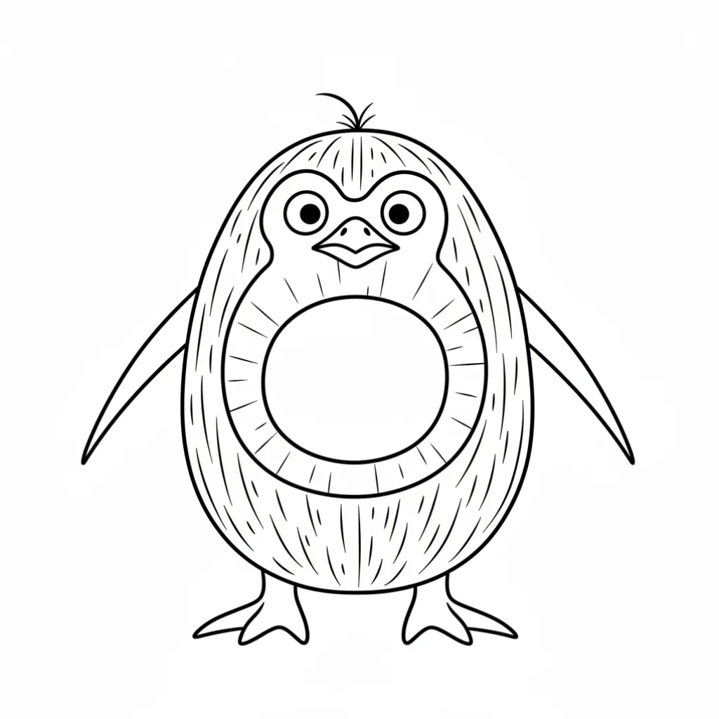 Penguino Cocosino 8 para colorear para niño de 3 años