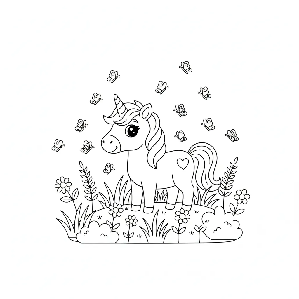Unicornio 10 para dibujar en línea