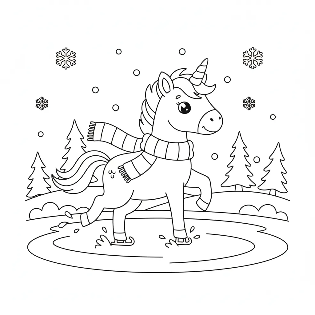 Unicornio 13 para dibujar e imprimir
