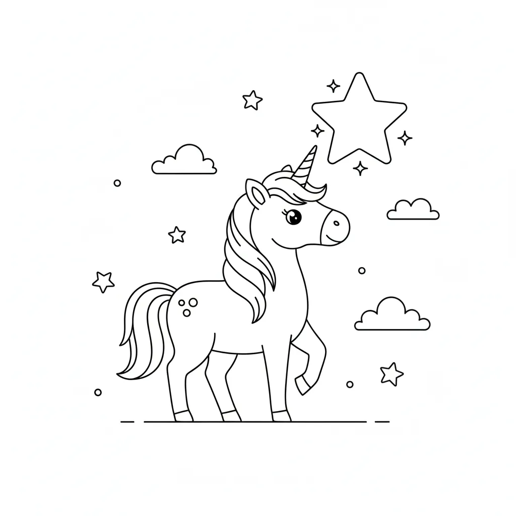 Unicornio 15 para colorear para imprimir para niño de 8 años