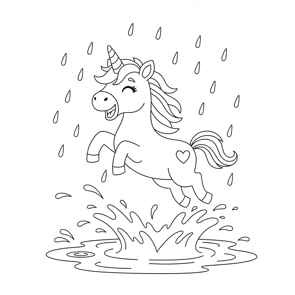 Unicornio 16 para colorear para niño de 6 años