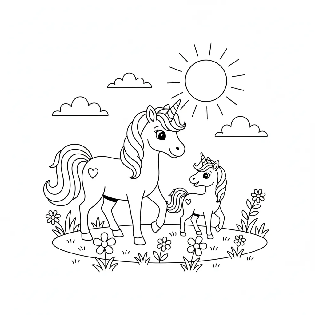 Unicornio 18 para colorear para niños