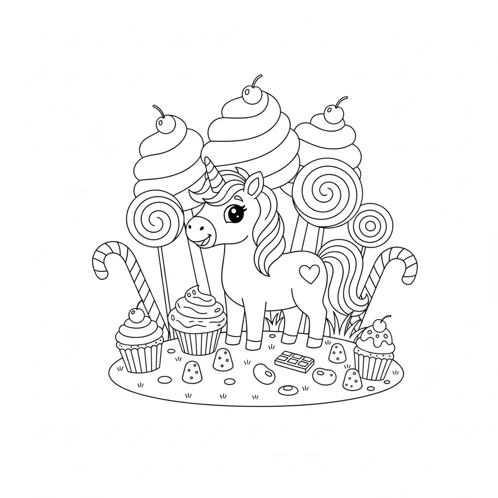 imagen de Unicornio 19 para colorear para niño