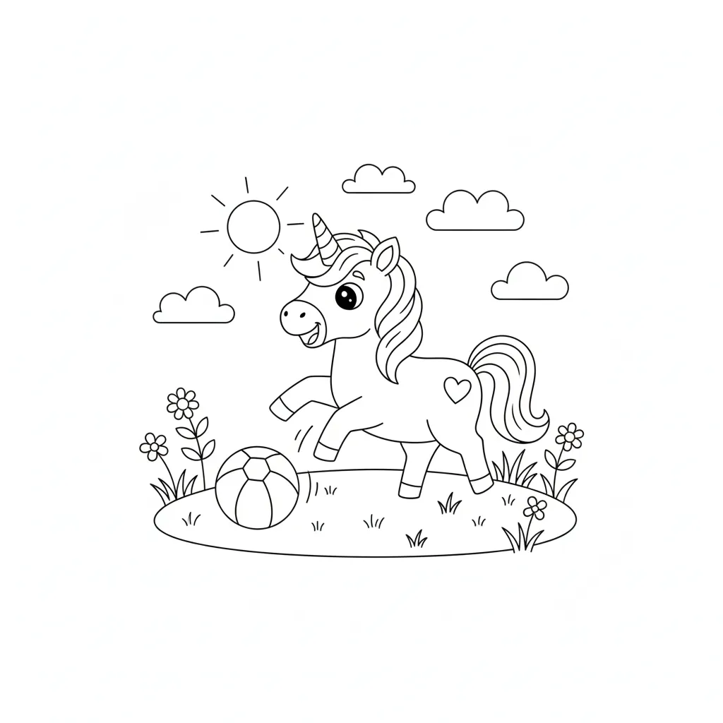 Unicornio 2 para colorear para imprimir pdf gratis
