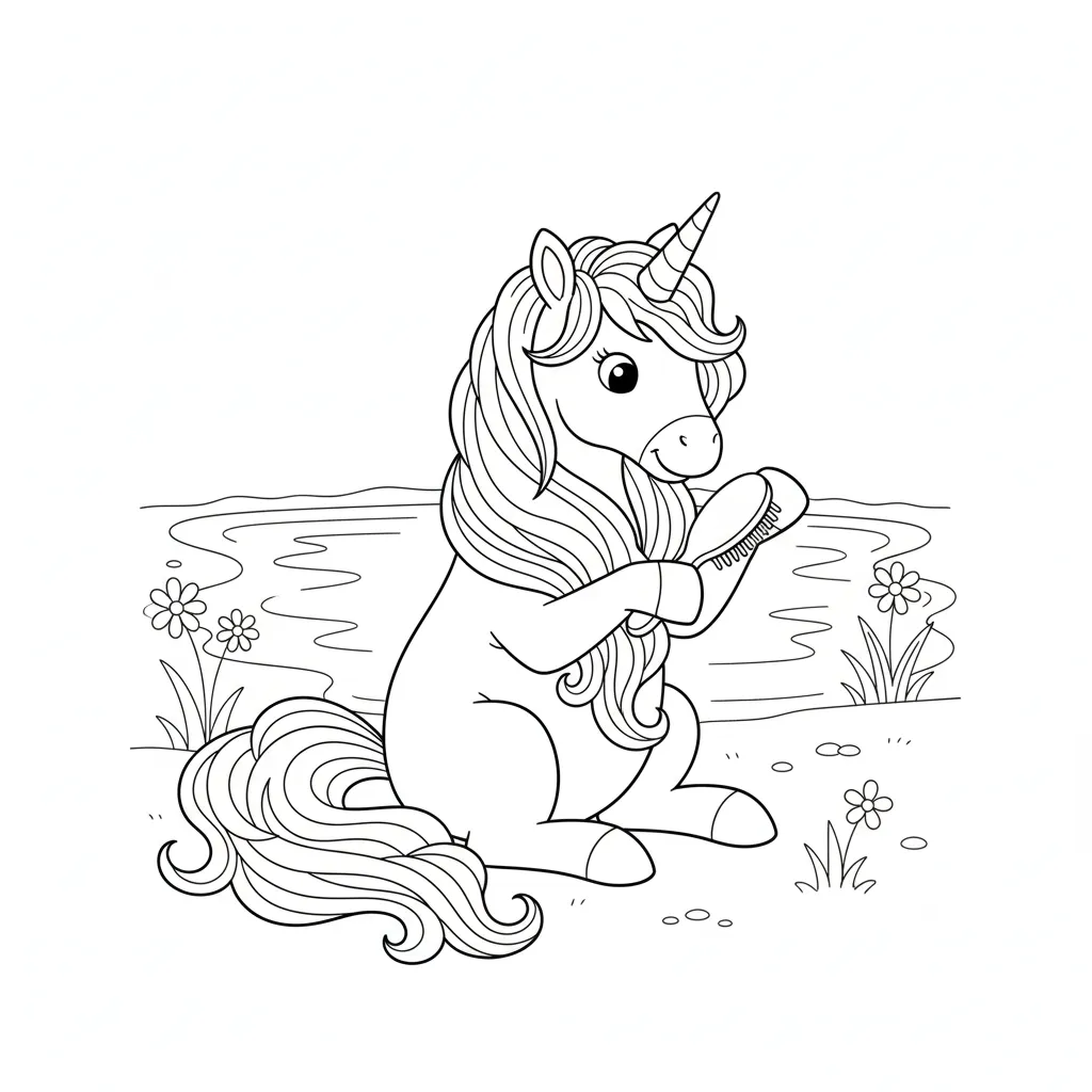 Unicornio 20 para colorear para imprimir para niño de 4 años