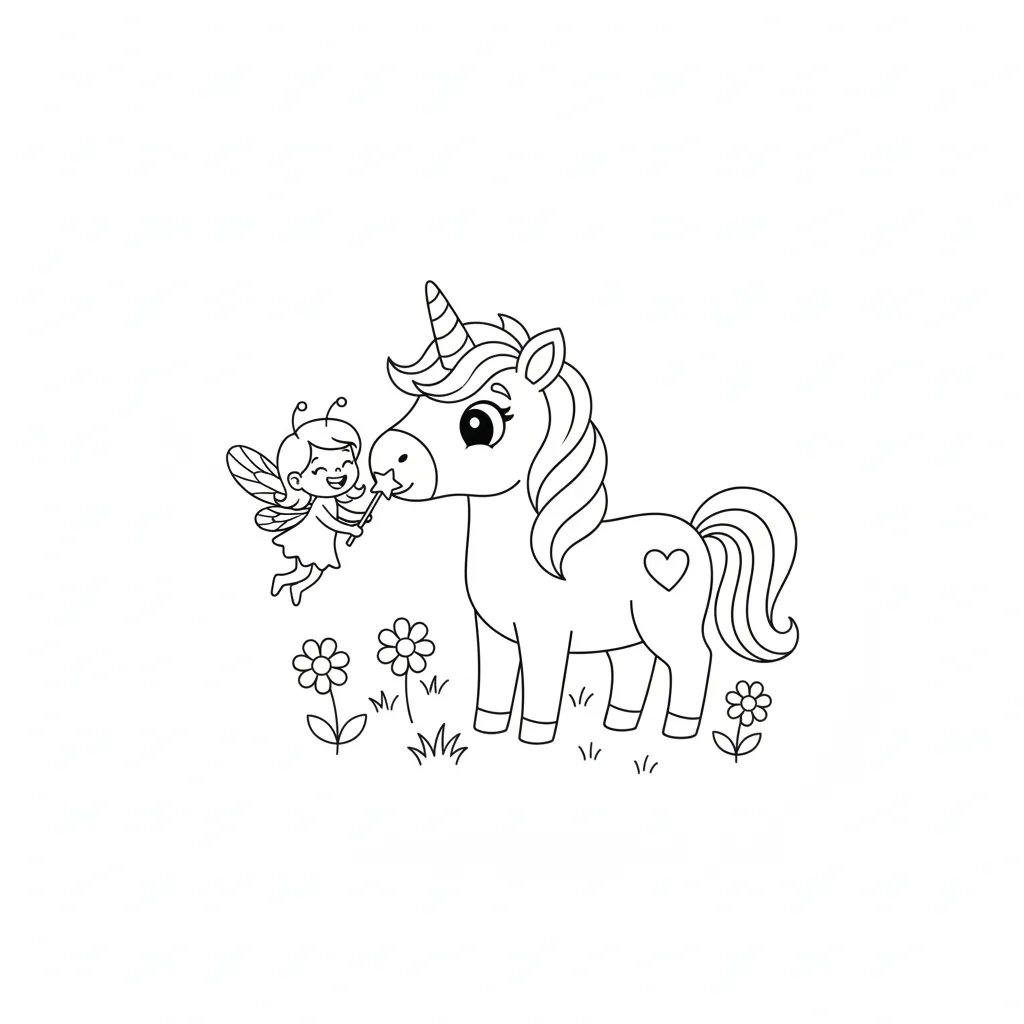 Unicornio 3 para colorear educativo para niño