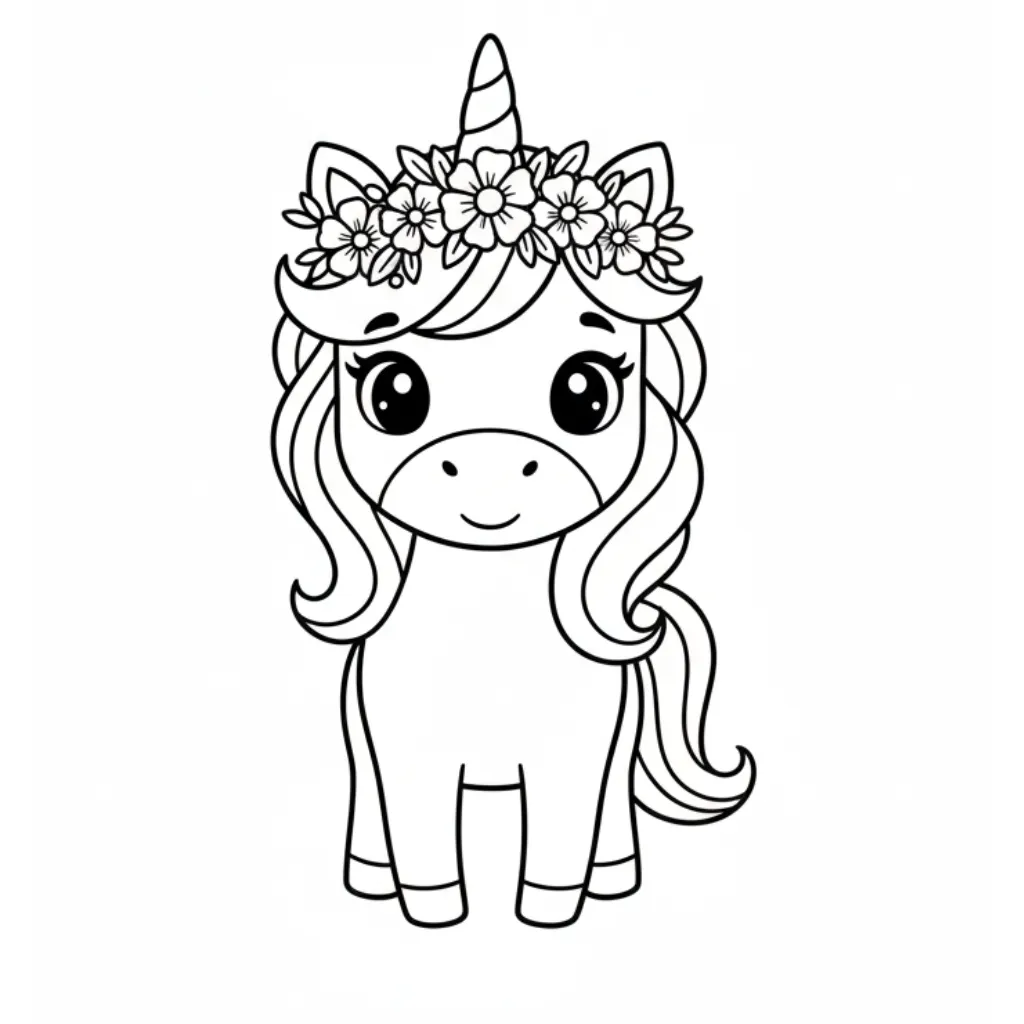 Unicornio 4 para colorear para niño