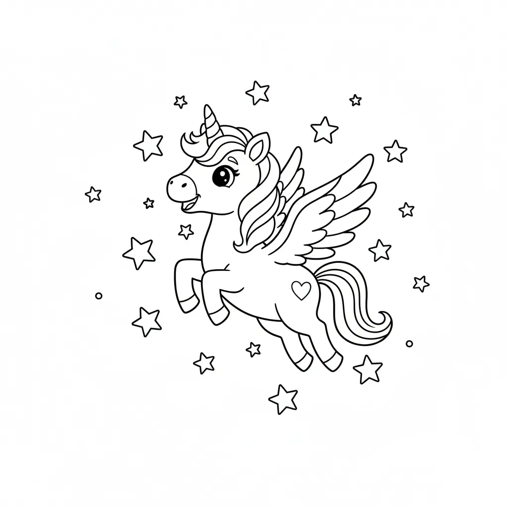 Unicornio 6 para colorear gratis para imprimir