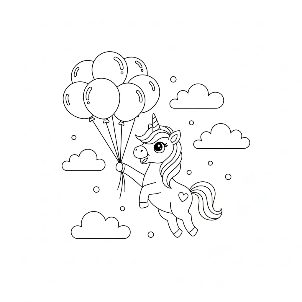 Unicornio 7 para colorear para imprimir para niño de 7 años