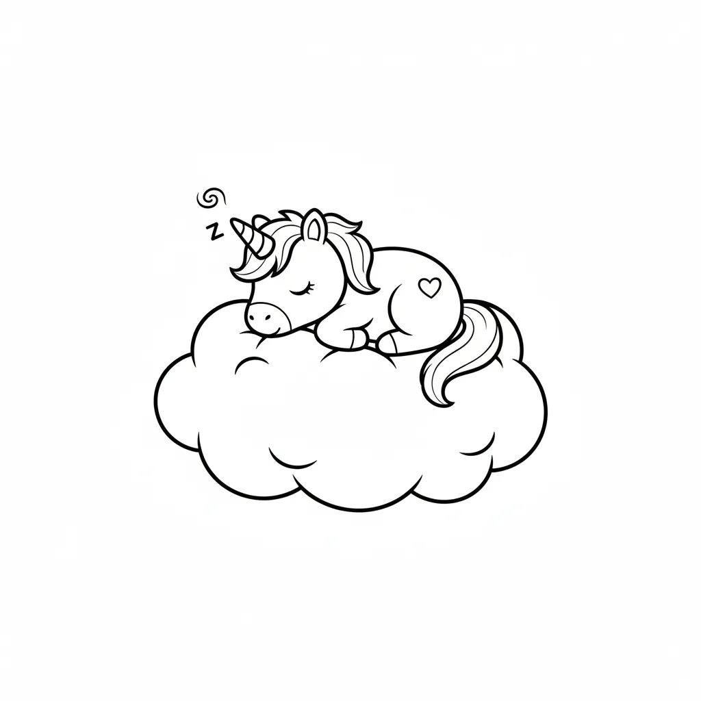 Unicornio 9 para colorear para imprimir para niño de 7 años