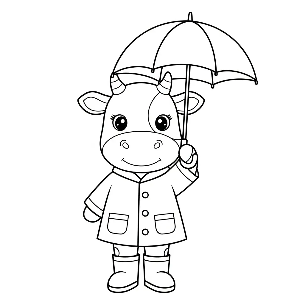 imprimir Vaca para colorear para niño 1