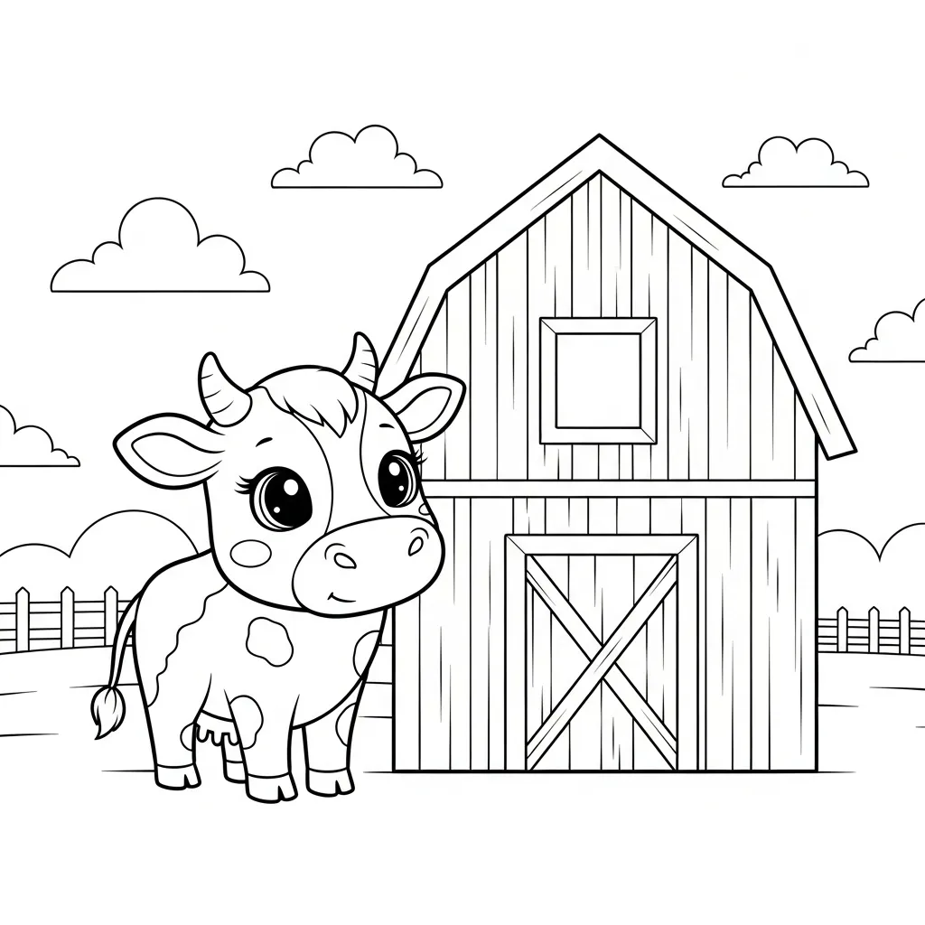 Vaca para colorear para imprimir para niño de 10 años