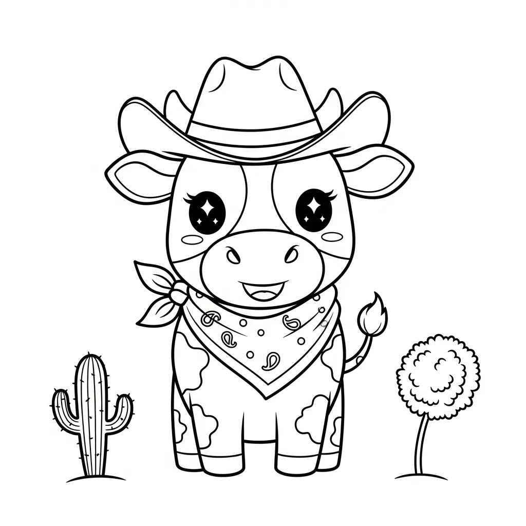 Vaca para colorear para imprimir para niño de 2 años