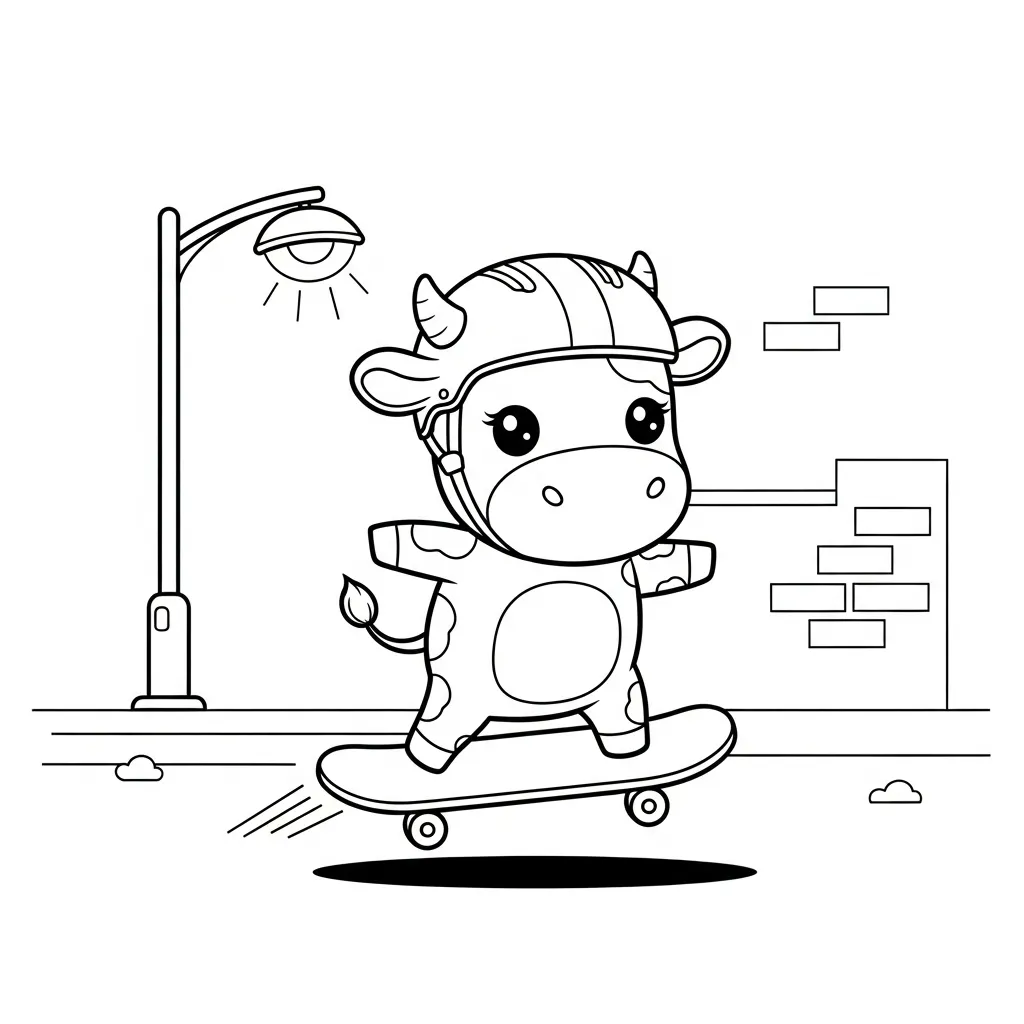 Vaca para colorear educativo para niño