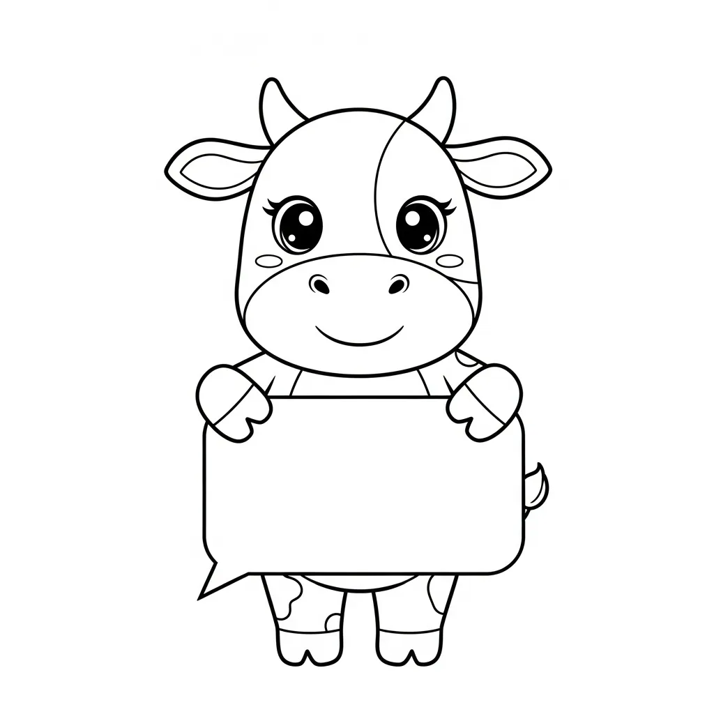 Vaca para colorear para niño de 6 años 1