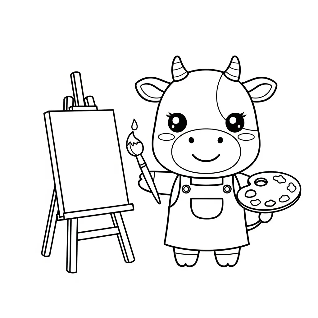 Vaca para colorear y aprendizaje