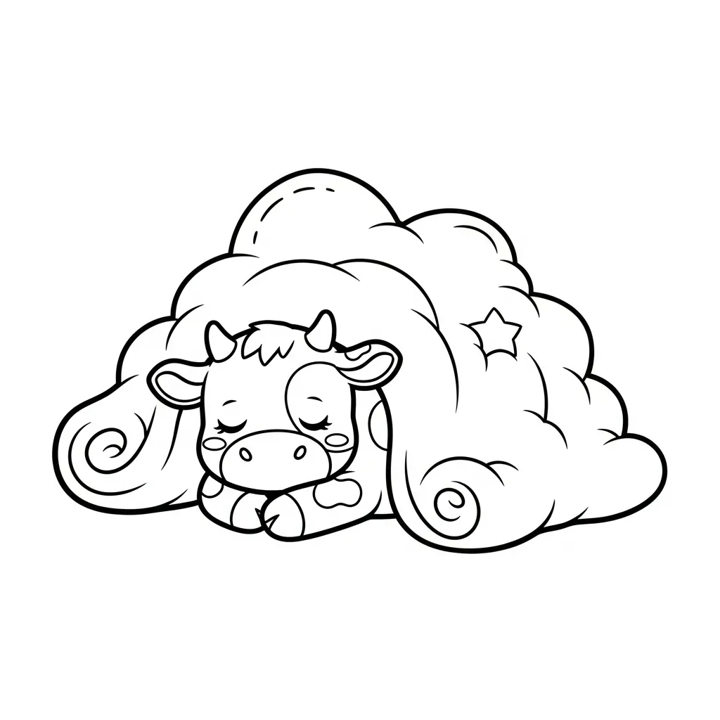 imprimir Vaca para colorear para niño