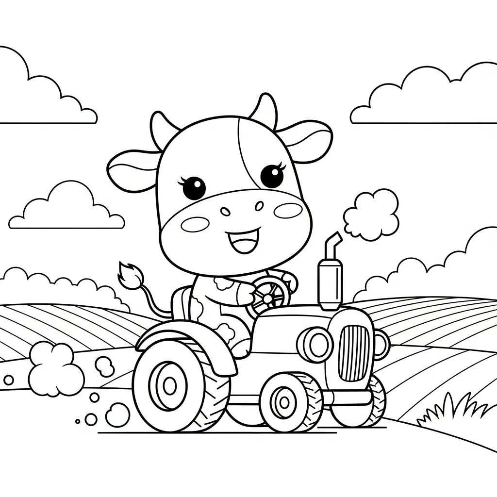 imprimir Vaca para colorear para niño 2