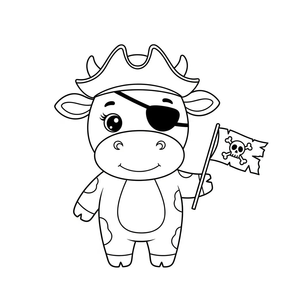 imagen de Vaca para colorear para niño