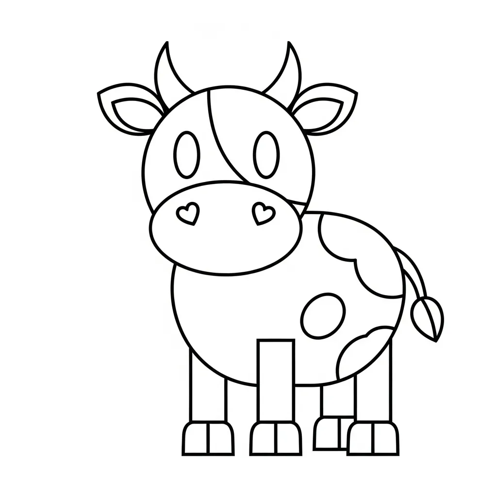 Vaca para colorear y aprendizaje 1