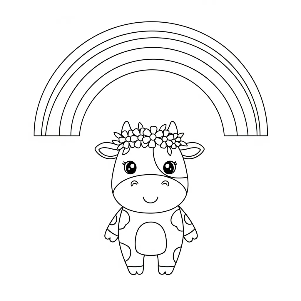 Vaca para dibujar e imprimir