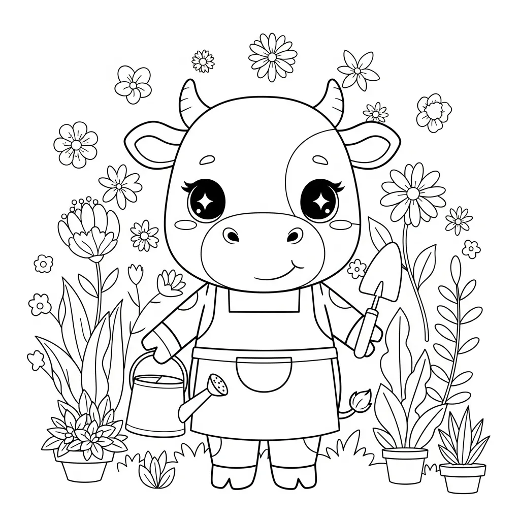 Vaca para dibujar en línea 1