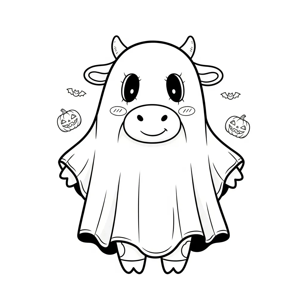 Vaca para colorear para imprimir para niño de 8 años