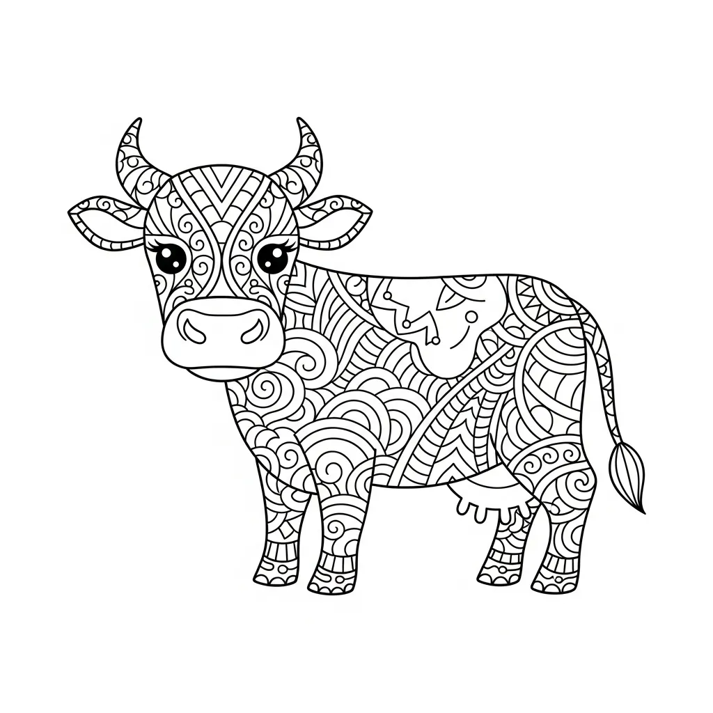 Vaca para colorear para niños