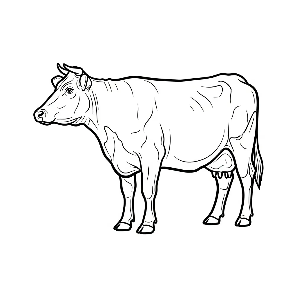 Vaca para colorear para imprimir para niños