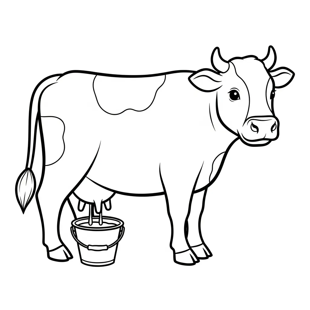 Vaca para colorear para niño de 2 años 1