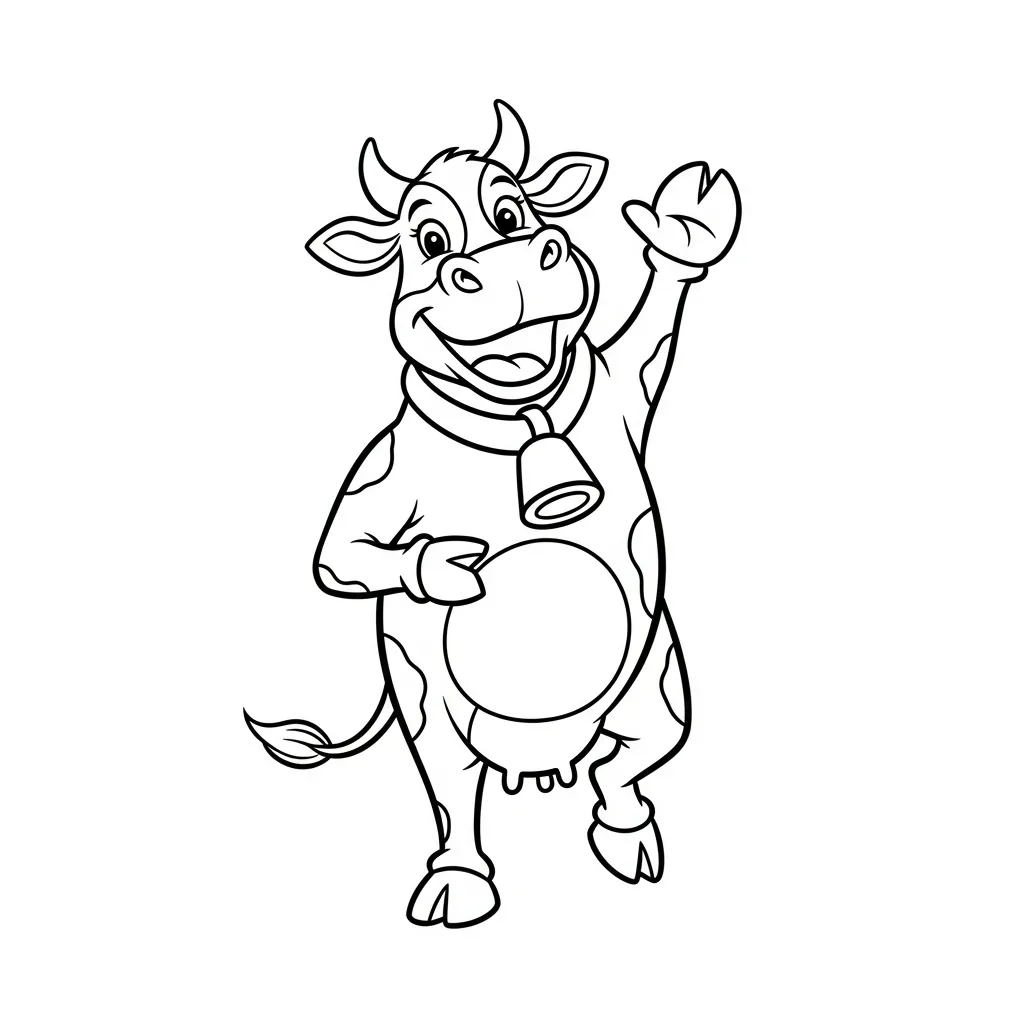 Vaca para colorear para imprimir para niño de 7 años