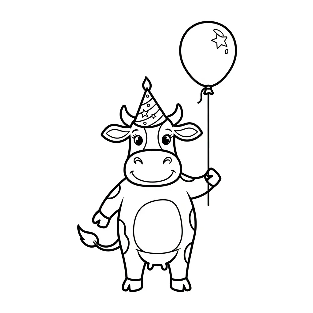 Vaca para colorear y aprendizaje 2