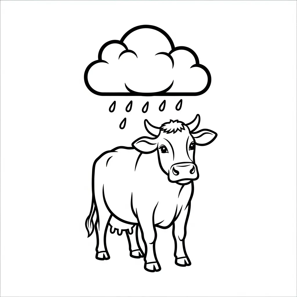 Vaca para colorear para imprimir para niño de 8 años 1