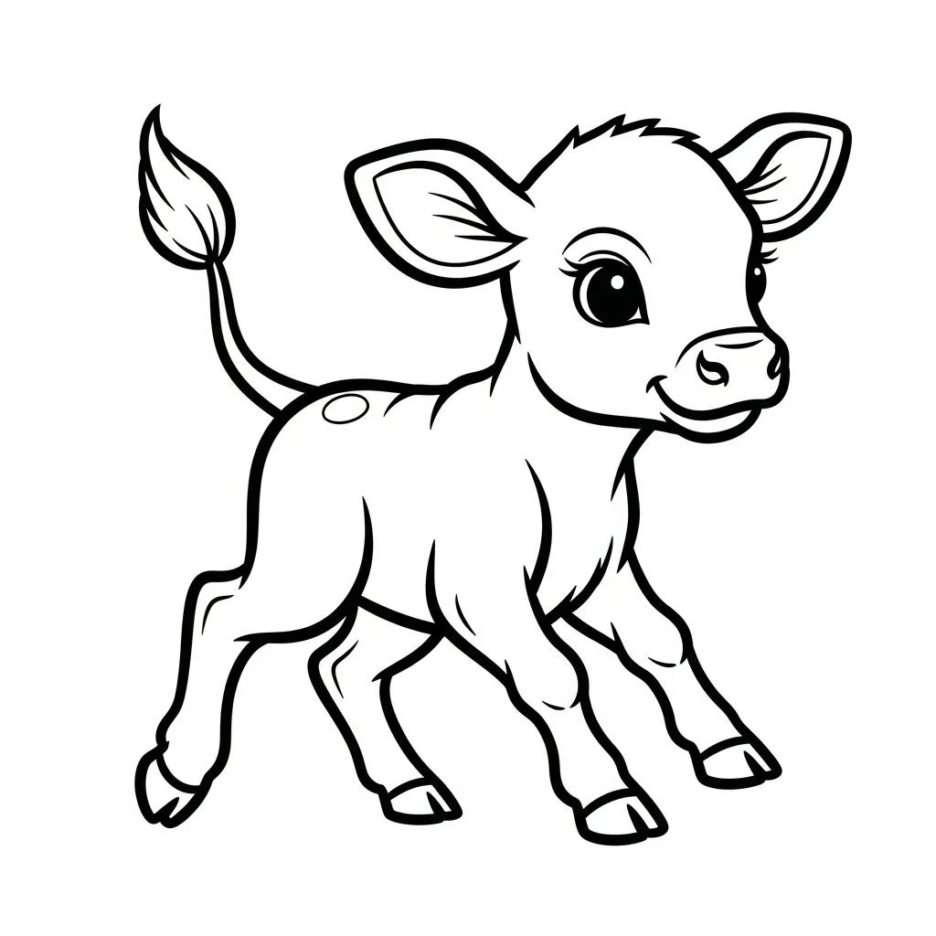 Vaca para colorear para imprimir para niño de 7 años 1