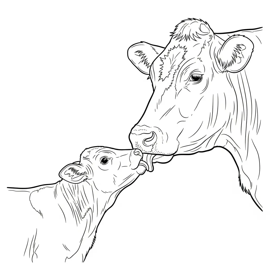 Vaca para colorear para imprimir para niño de 4 años 1