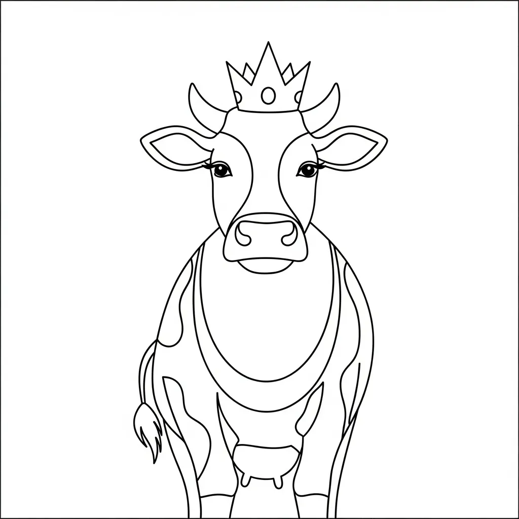 Vaca para colorear para niño