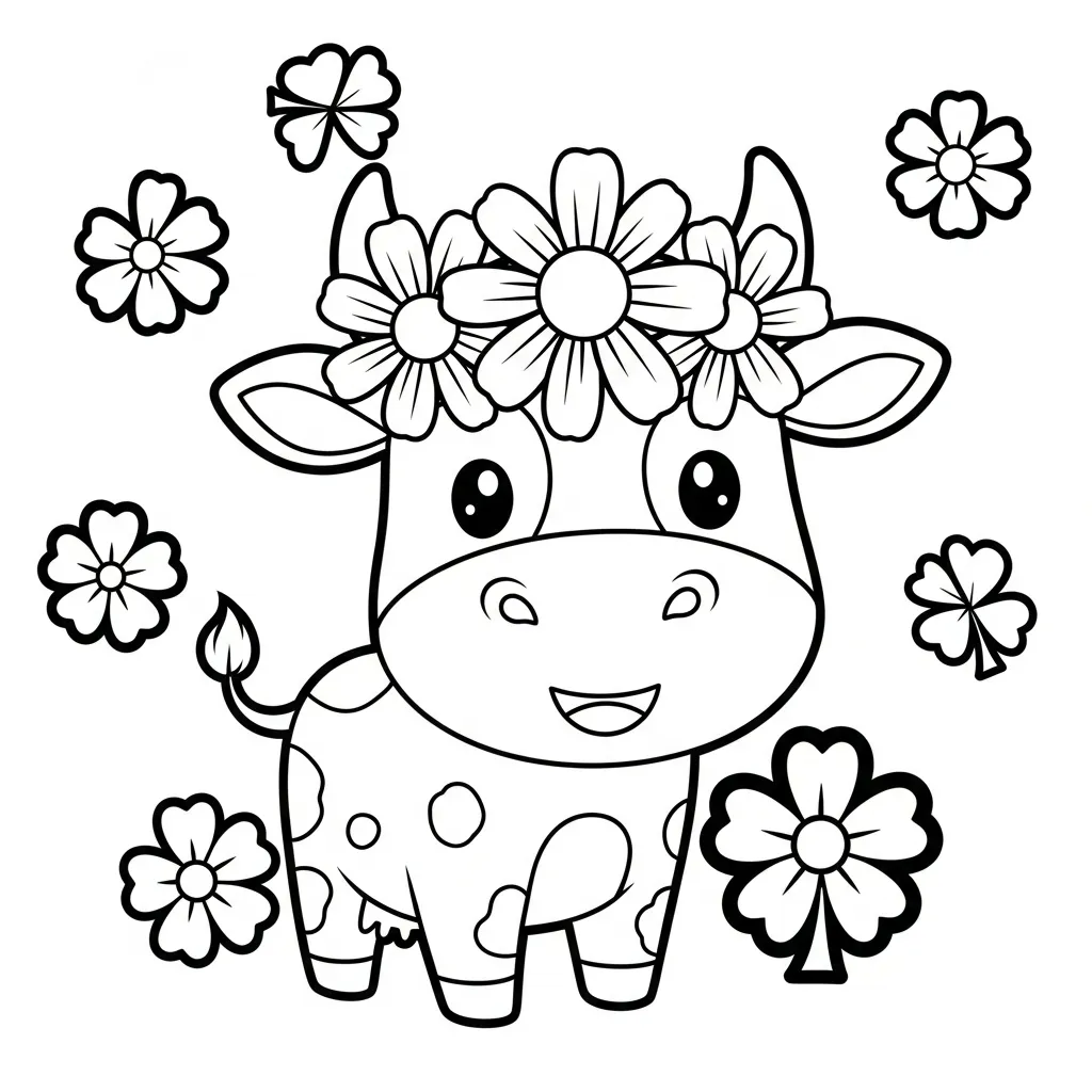 imagen para colorear Vaca niño 1