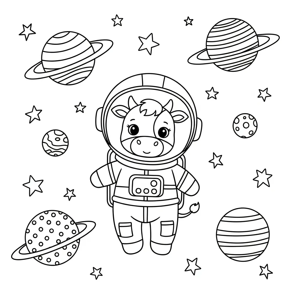 imagen para colorear Vaca niño 2