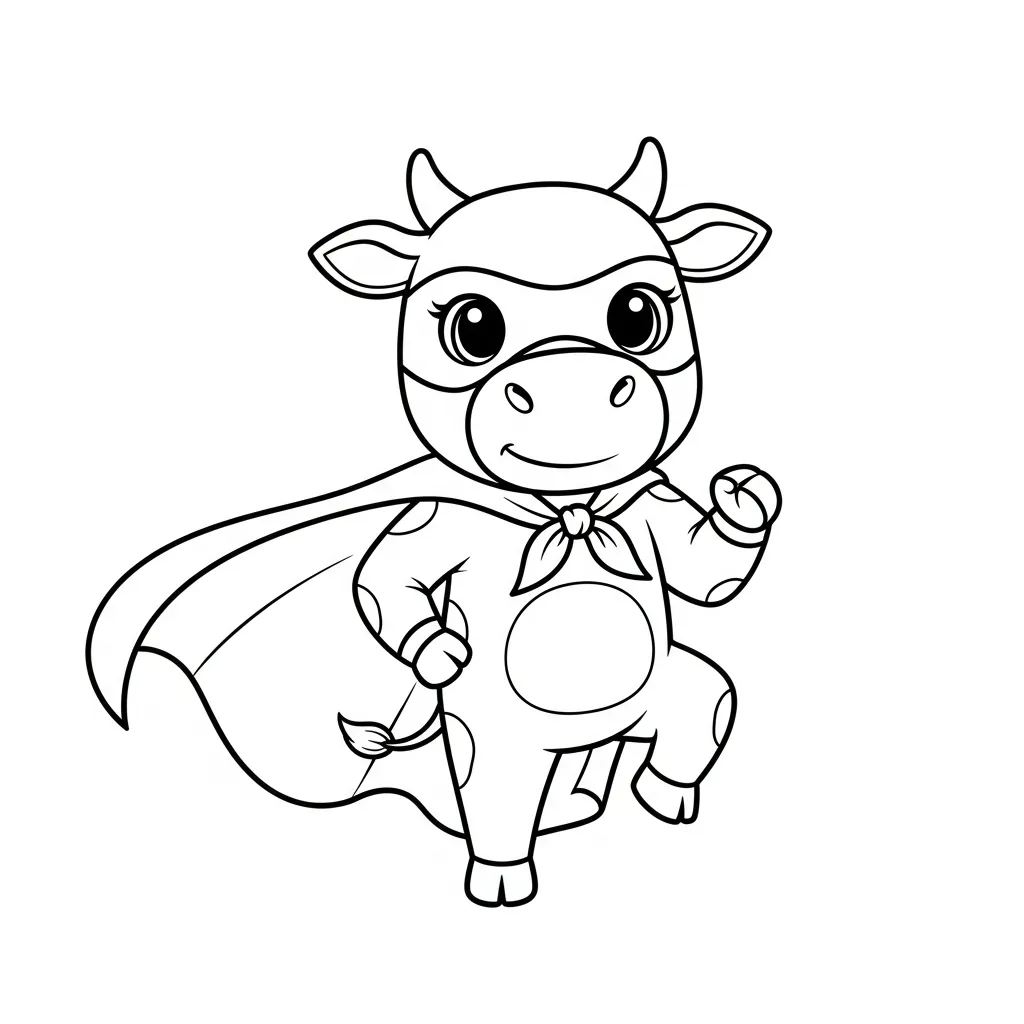 Vaca para colorear para imprimir para niño de 4 años