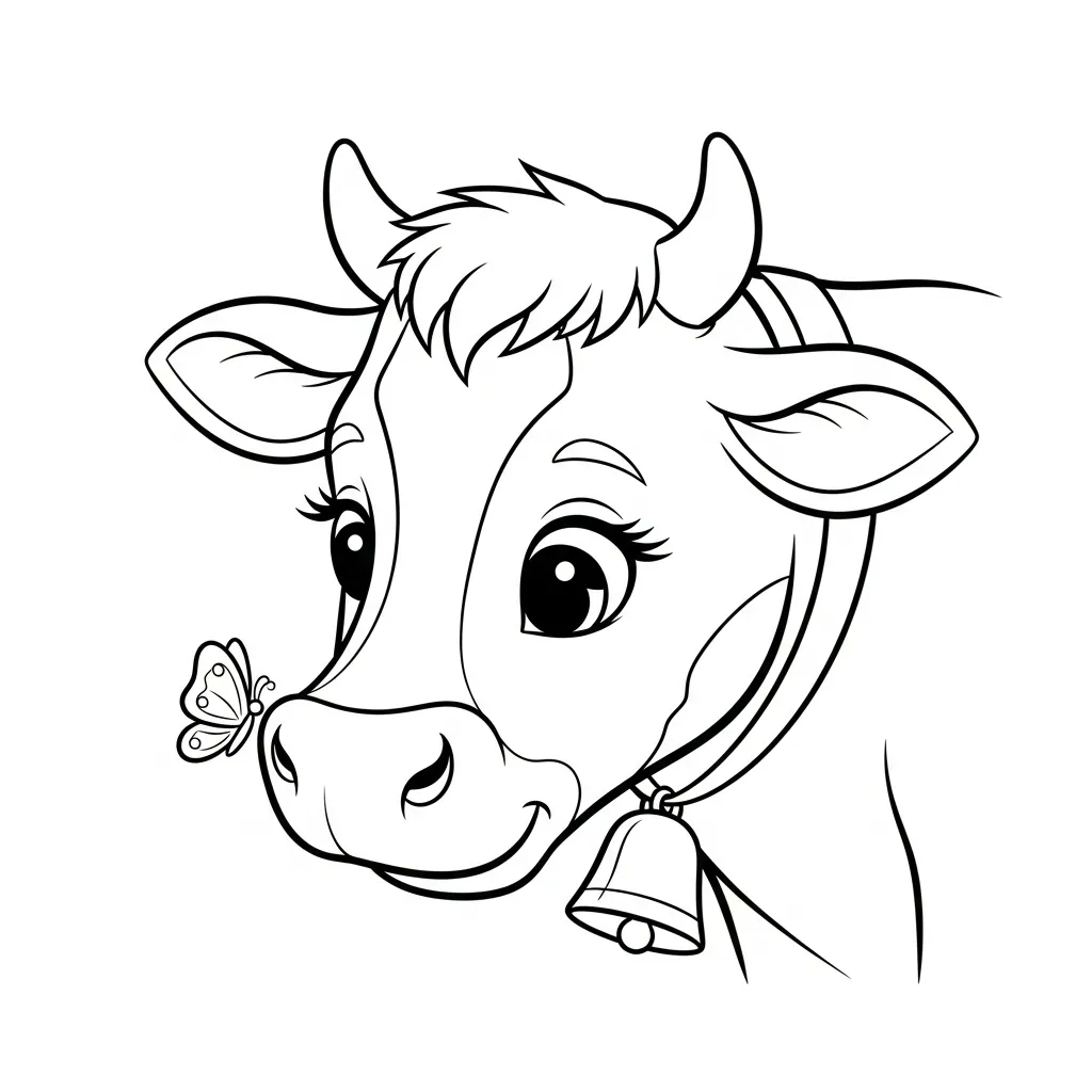 Vaca para colorear para imprimir para niño de 6 años