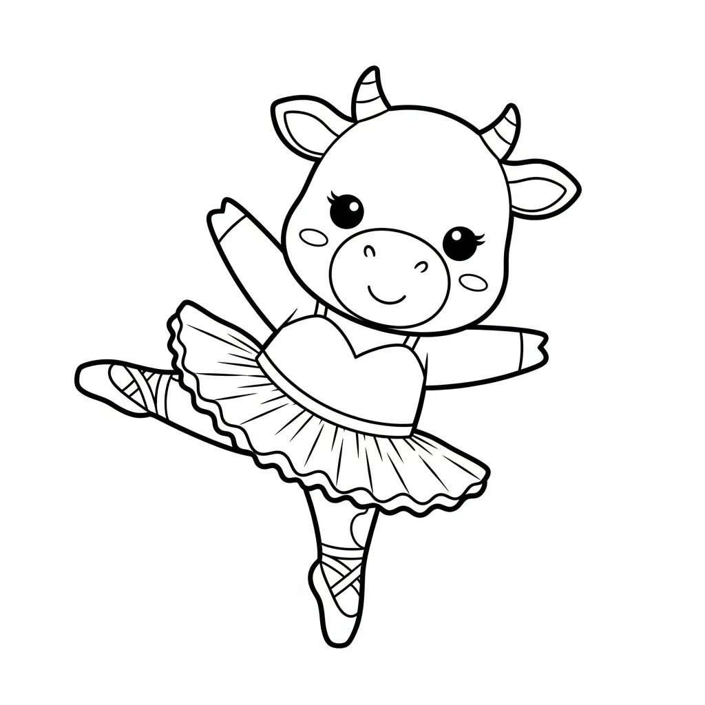 Vaca para colorear y dibujo para imprimir