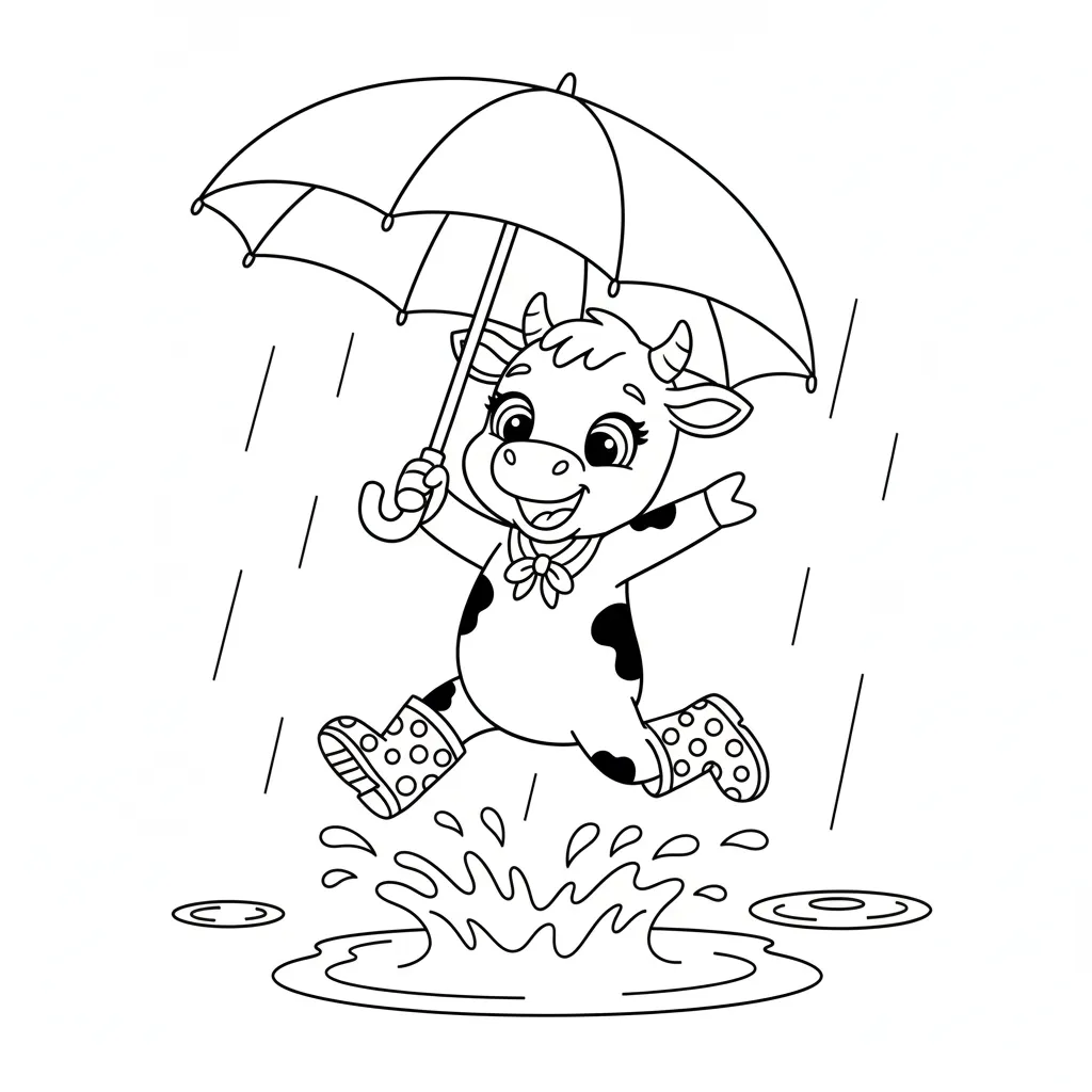 Vaca Lola 1 para colorear para imprimir para niño de 3 años