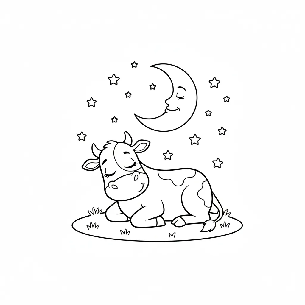 Vaca Lola 10 para colorear para niño de 3 años